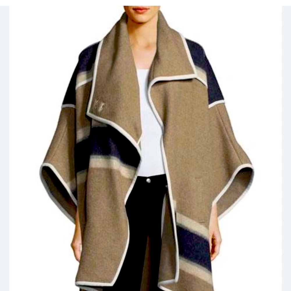 Veronica Beards Wolfe Wool Blanket Cape